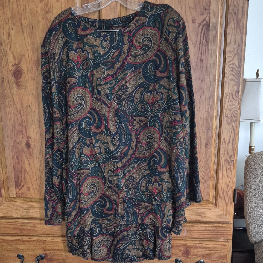 Sag Harbor Paisley 2pc Skirt Top 2X